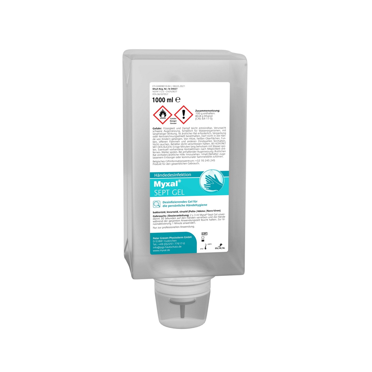 Greven Physioderm Lindesa Myxal - MYXAL® SEPT GEL 1 L Varioflasche