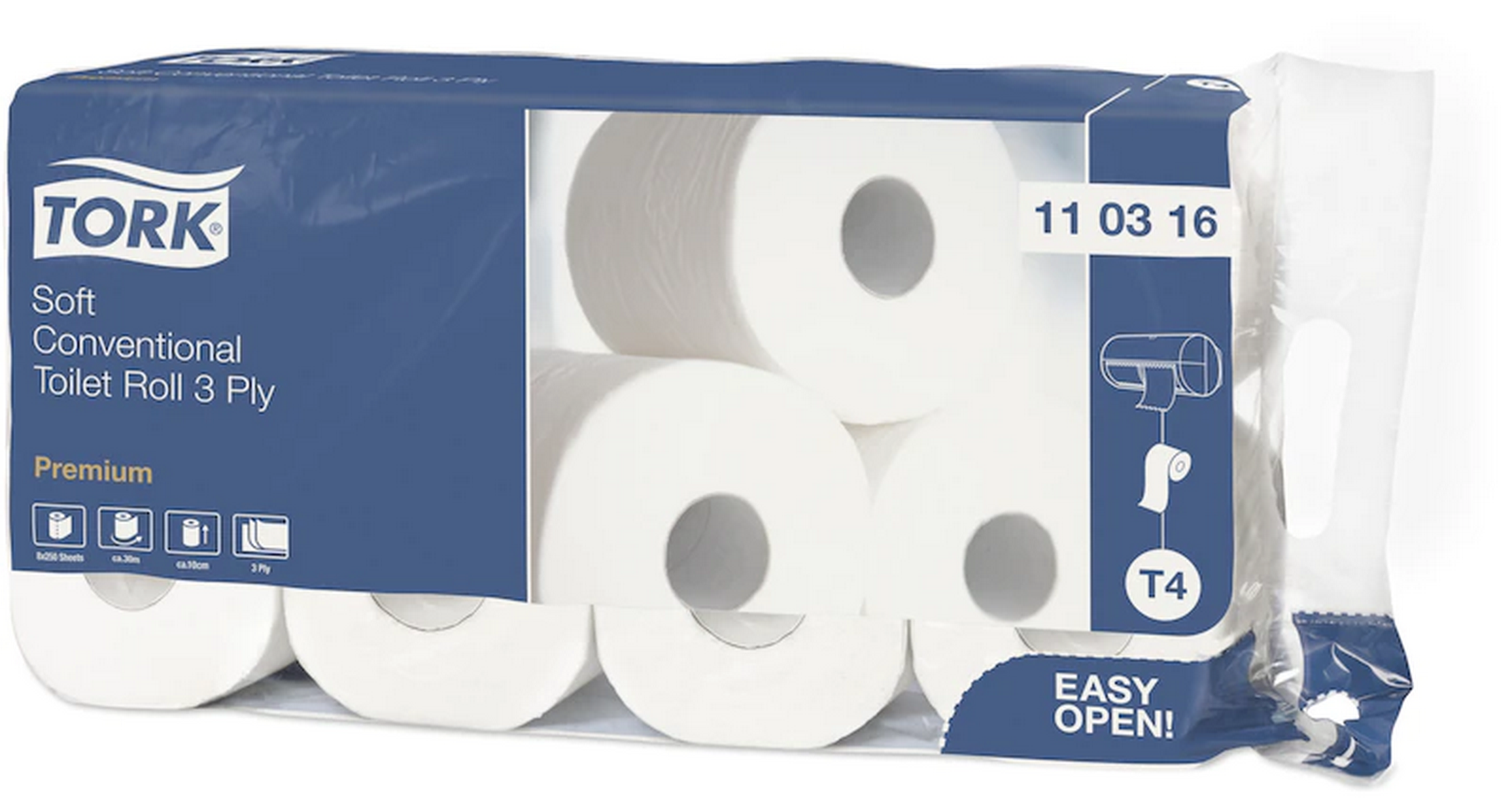 TORK extra weiches Kleinrollen Toilettenpapier – 3-lagig - 110316