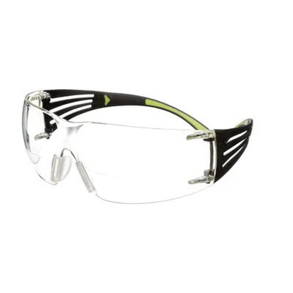 3M™ SecureFit™ 400 Reader Schutzbrille +2.5 Dioptrien, schwarz/grüne Bügel, AF