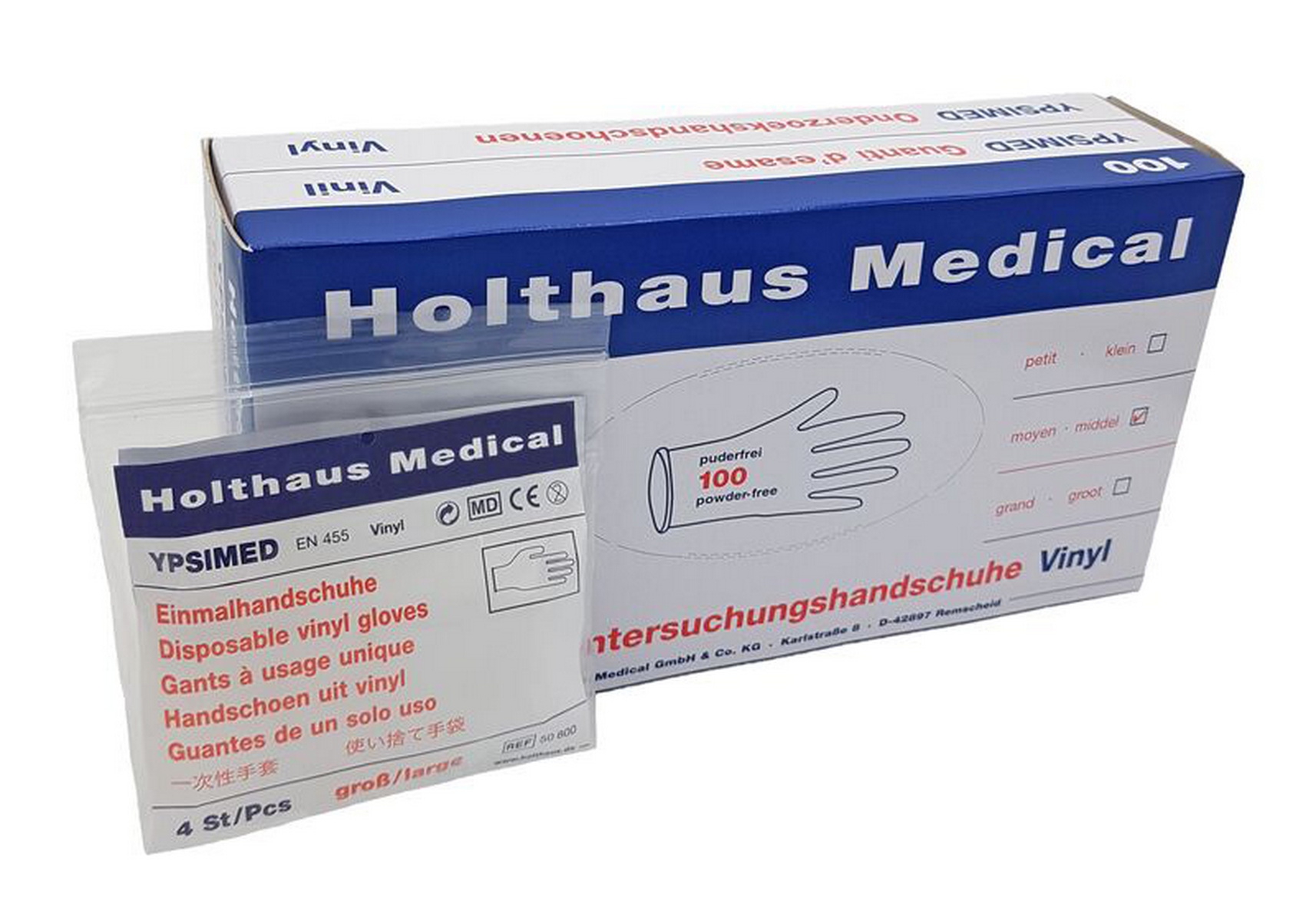 Holthaus Medical YPSIMED  Einmalhandschuhe Vinyl groß - 50802
